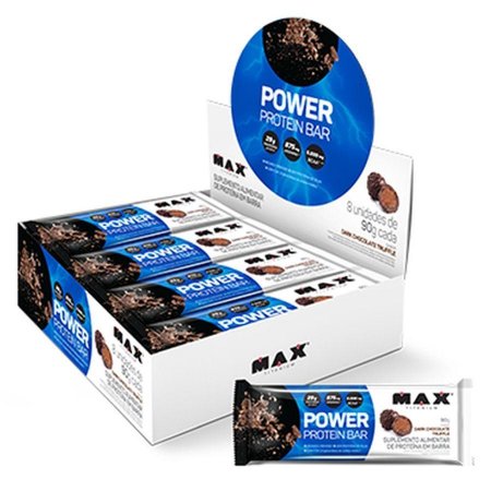 Power Protein Bar 8 unidades de 90g cada Max Titanium Chocolate Truffle