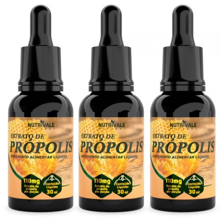 KIT 3X Extrato de Própolis 30ml - Nutrivale