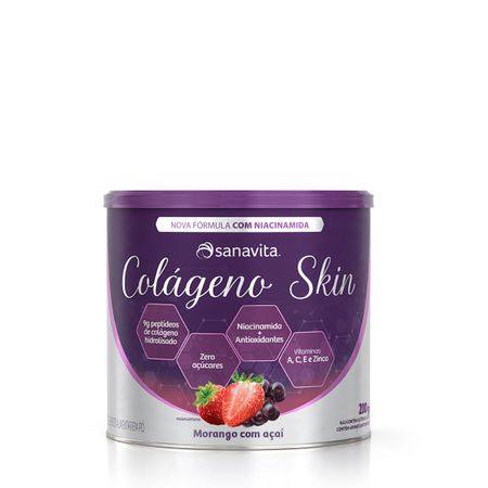 Colágeno Skin Morango com Açaí. 200g