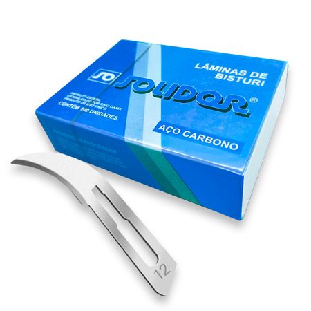 Lâmina de Bisturi Em Carbono Solidor nº 12 - Labor Import