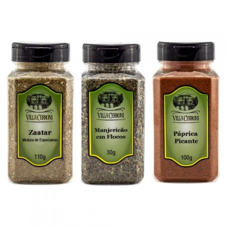 Zaatar, Manjericão em Flocos, Páprica Picante