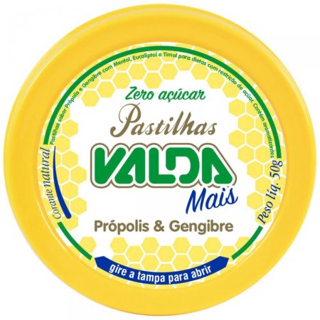 Pastilha Valda Mais Sabor Própolis e Gengibre com 50g