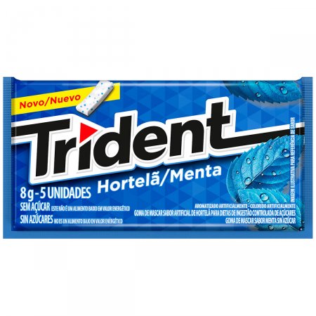 Trident Chiclete Sem Açúcar Sabor Hortelã com 5 unidades