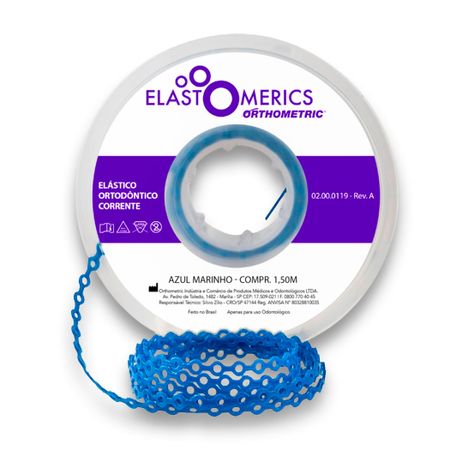 Elastômeros Corrente 1,5m Azul Marinho - Orthometric Elastômeros Corrente 1,5m Médio Azul Marinho - Orthometric