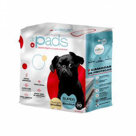 Tapete Higiênico Dr. Pads para Cães 90 x 60cm - 30 unidades