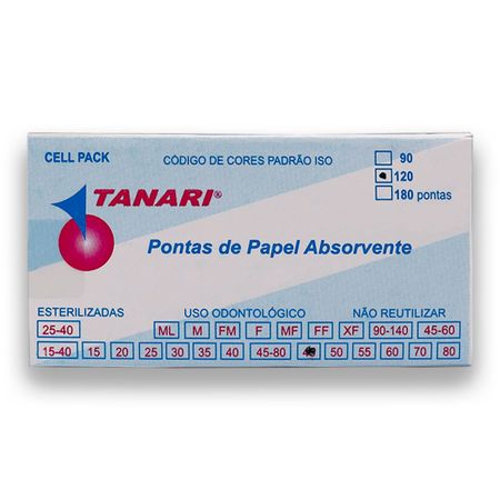 Cone De Papel Absorv Cell Pack Com 120 - Tanari Cone De Papel Absorv Cell Pack 45 Com 120 - Tanari