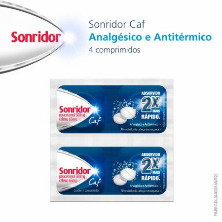 Sonridor Caf 500mg + 65mg com 4 comprimidos efervescentes