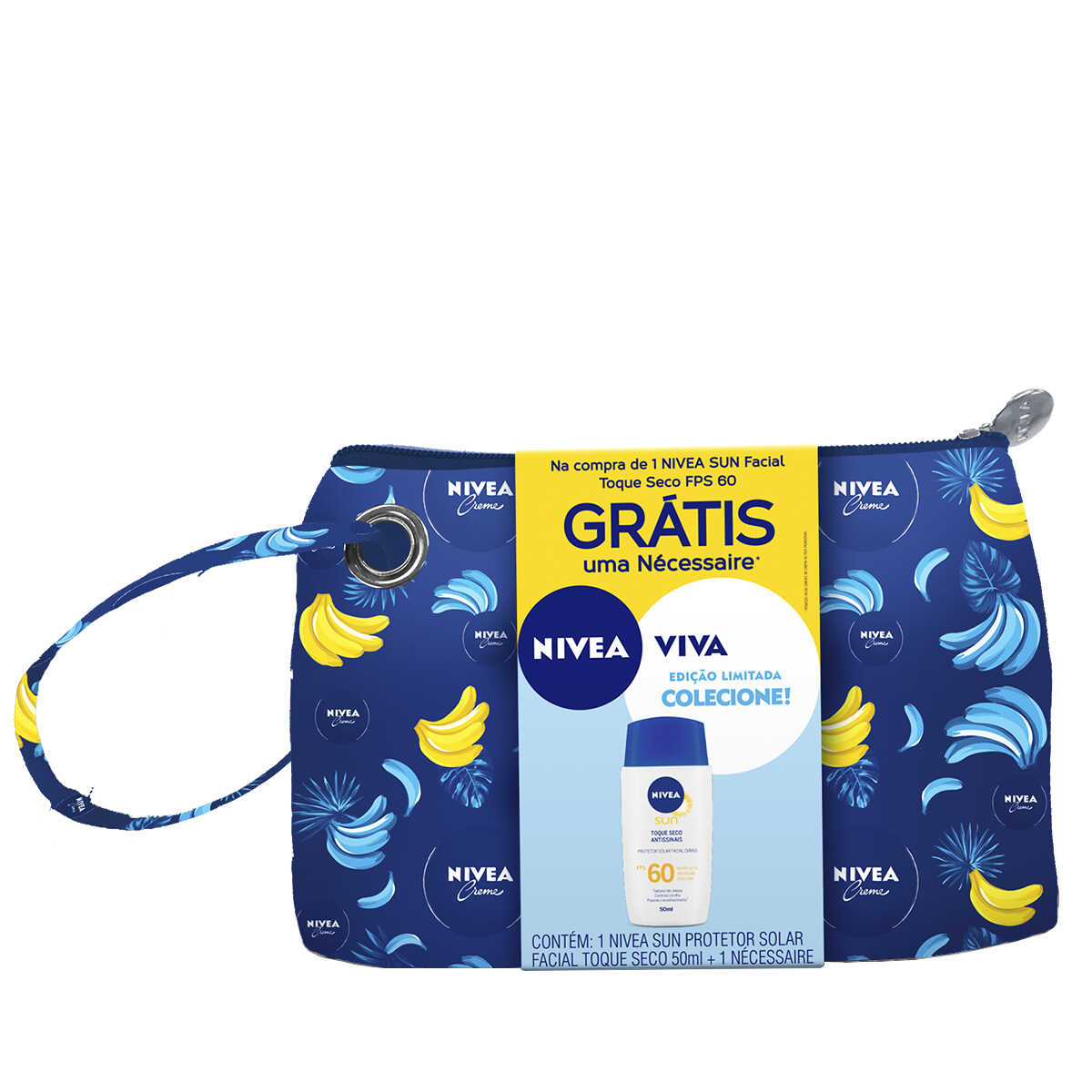 Kit Protetor Solar Facial Nivea Sun Toque Seco FPS60