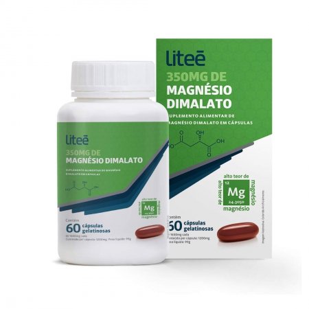 MAGNÉSIO DIMALATO 350mg LITEE - 60 CÁPSULAS GELATINOSAS