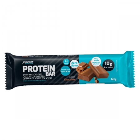 Barra de Proteína Fit Fast Nutrition Sabor Chocolate ao Leite Sem Açúcar com 40g