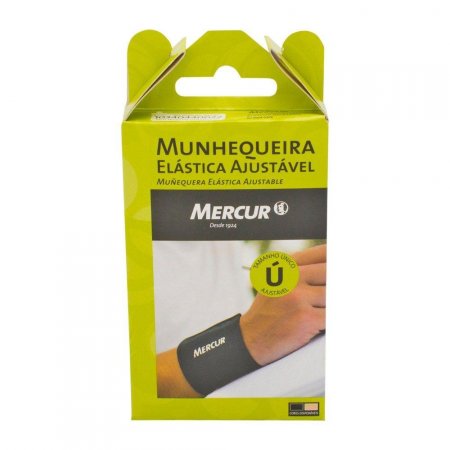 Munhequeira Elástica Ajustável Mercur Preta Ref: BC0054-2