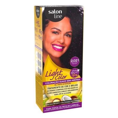 Coloração Suave Salon Line Light Color 2.021Preto Violeta Profundo com 1 unidade