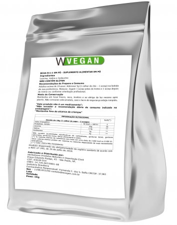 BCAA Vegan WVegan Embalagem Refil 1KG