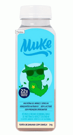 Garrafinha Proteina Vegetal Banana com Canela Muke  36g  +Mu