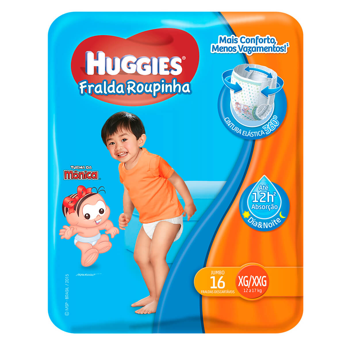 Fralda Veste Fácil Turma da Mônica Tamanho XG