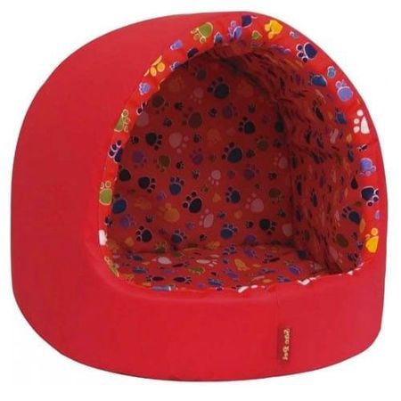 Cama Iglu Emborrachado Gorgurinho - São Pet Cama Iglu Emborrachada Gorgurinho para Cães-Vermelho-M