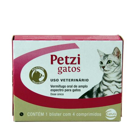 Petzi Vermífugo Gatos 4 comprimidos Ceva