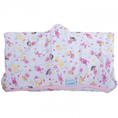 Toalha Soft com Capuz de Centro Bonequinhas - 80 cm x 90 cm