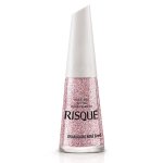 Esmalte Risqué Efeitos Glitter Granulado Rose Hipoalergênico com 8ml