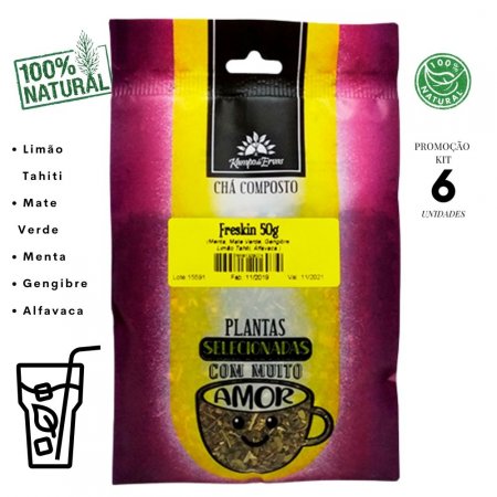 Freskin Chá Disposição Energia Menta Mate Verde 6 und 300g