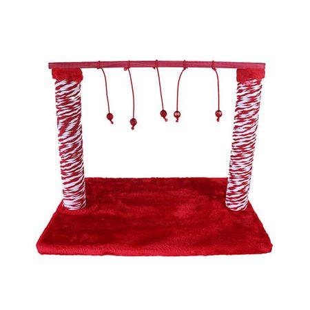 Arranhador Retangular Duplo Interativo Vermelho para Gatos – Pet Injet