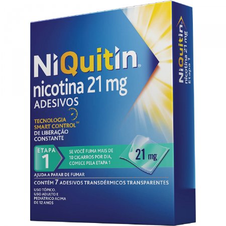 NiQuitin 21mg Adesivos para Parar de Fumar com 7 unidades