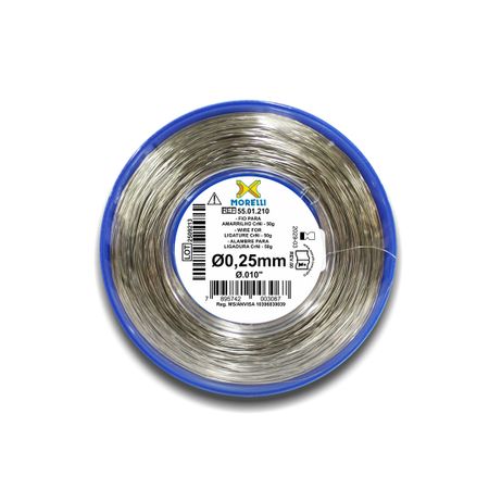 55.01.210 Fio Para Amarrilho Crni Redondo 0,25mm (.010") Em Rolo 50g - Morelli