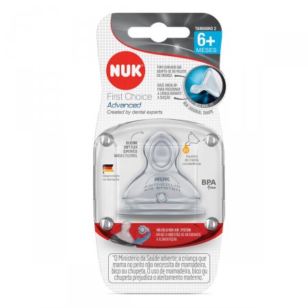 Bico para Mamadeira NUK First Choice Advanced Tamanho 2 com 1 unidade