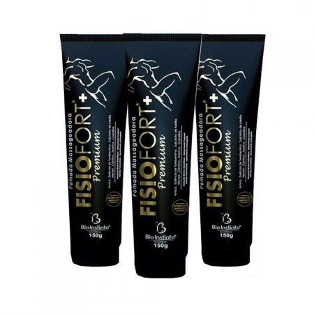 Pomada Massageadora Fisiofort Premium 150g Bio Instinto Kit com 3 Unidades