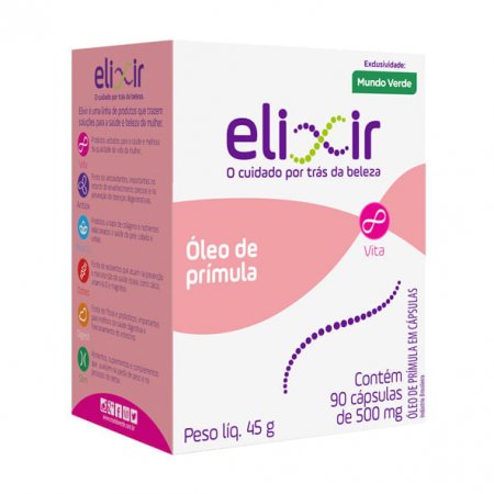Óleo de Prímula Elixir 500mg com 90 cápsulas