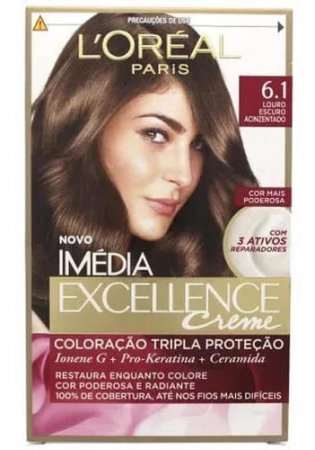 Coloração Imédia Excellence Creme N6.1 Louro Escuro Acinzent