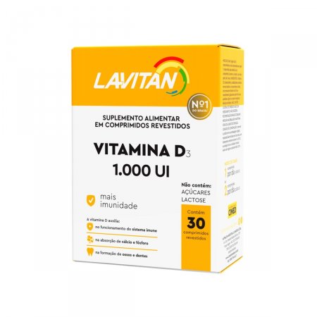 Vitamina D 1.000UI Lavitan com 30 comprimidos