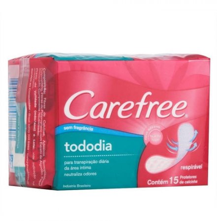 Protetor Diário Todo Dia Sem Perfume, Carefree, 15 Unidades
