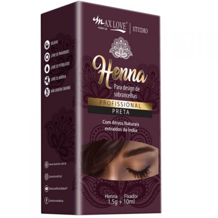 Max Love Henna Para Sobrancelhas Preta