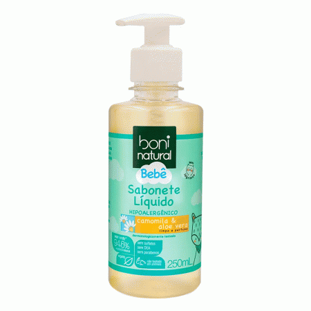 Boni Natural Bebê Camomila & Aloe Vera Sabonete Líquido Infantil 250ml