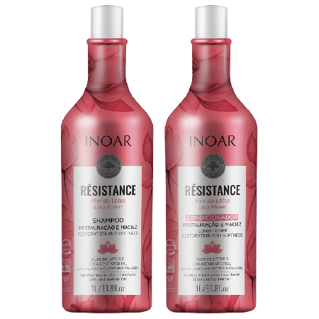 Kit Résistance Flor de Lótus Inoar - Shampoo + Condicionador 1 Litro