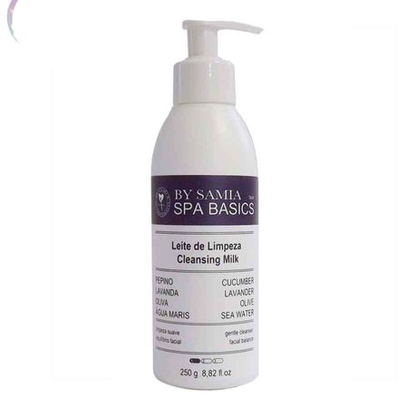 Leite para Limpeza Facial Profissional com Água Marinha e Ativos 250ml By Samia