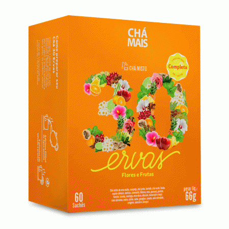 Chá Misto 30 Ervas Flores e Frutas Chá Mais 60 Sachês
