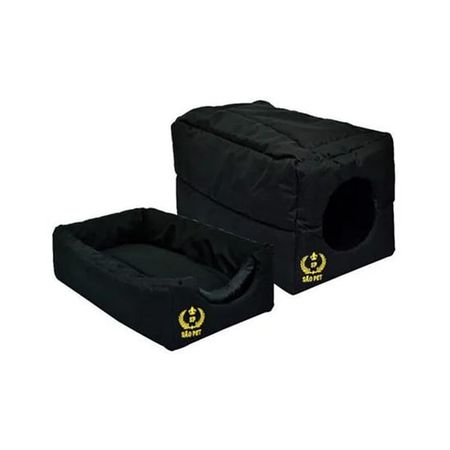 Cama Túnel para Cães em Lona - São Pet Cama Tunel Lona-Preto-G