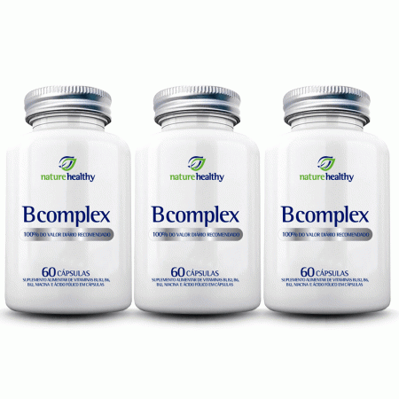 Kit com 3 Complexo B 100% da IDR c/ 60 cáps Nature Healthy
