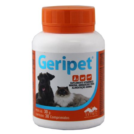 Geripet 30 comprimidos Vetnil Suplemento Animais Idosos