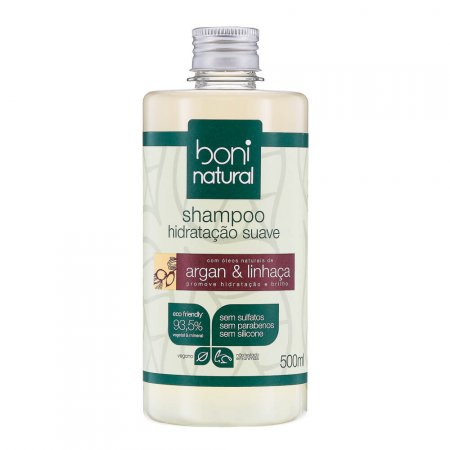 Shampoo Natural Hidratação Boni Natural Suave Argan e Linhaça 500ml