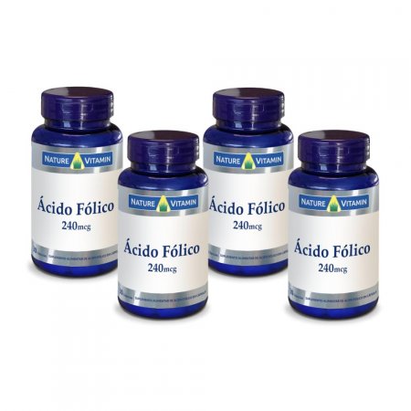Ácido Folico 240mcg - 30 Cáps - 4x - Nature Vitamin