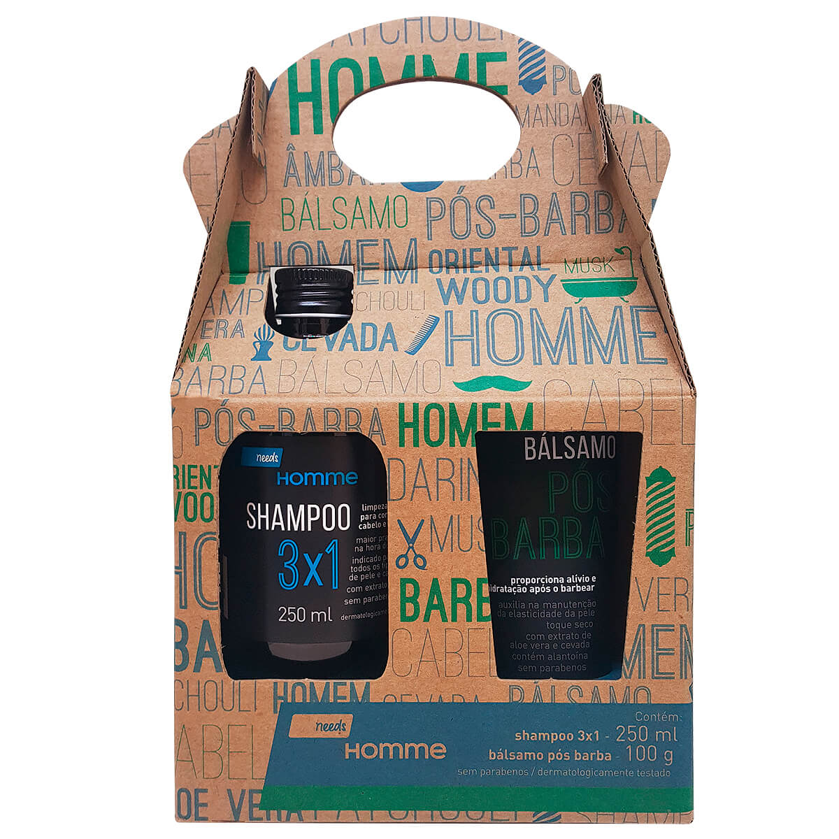 Kit Needs Shampoo 3 em 1 + Bálsamo Pós-Barba Homme