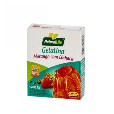 Gelatina Zero Açúcar Morango Com Linhaca 12g Lowçucar