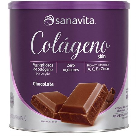 Colágeno Hidrolisado em pó Sanavita 300g Chocolate