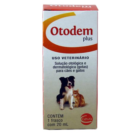 Otodem Plus 20ml Ceva Tratamento Otites Cães e Gatos