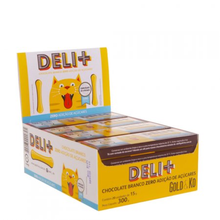 Deli+ branco zero adição de açúcares 15g goldko display 20un