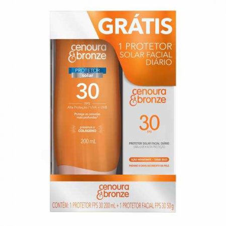 Kit Cenoura & Bronze Protetor Solar Corporal + Protetor Solar Facial