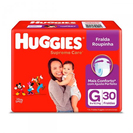 Fralda Roupinha Huggies Supreme Care Tamanho G com 30 unidades